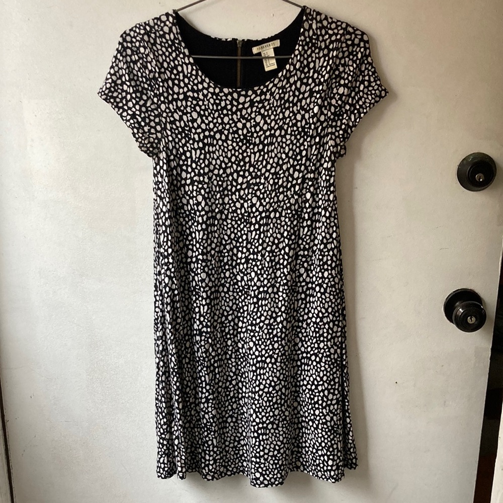 Black and White Spotted Dress - S